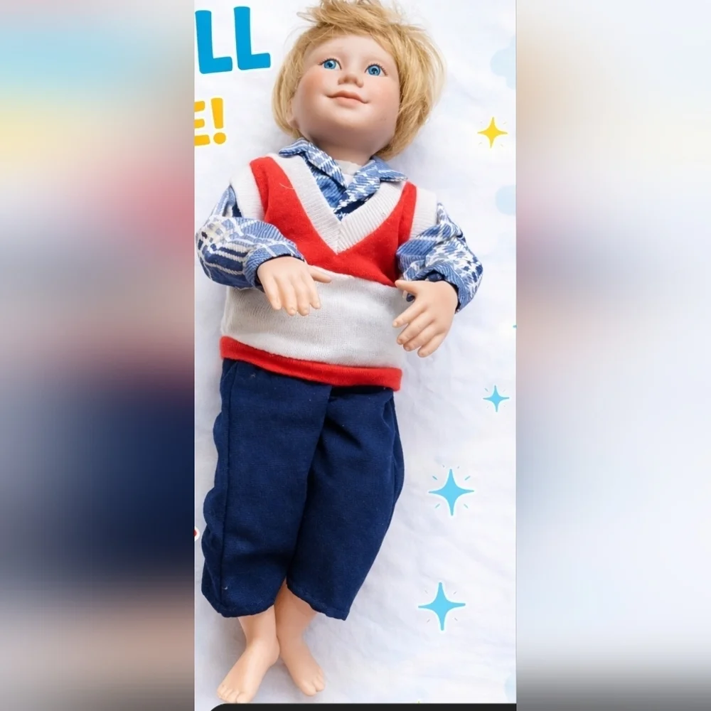 Stylish Doll with Red and Blue Outfit